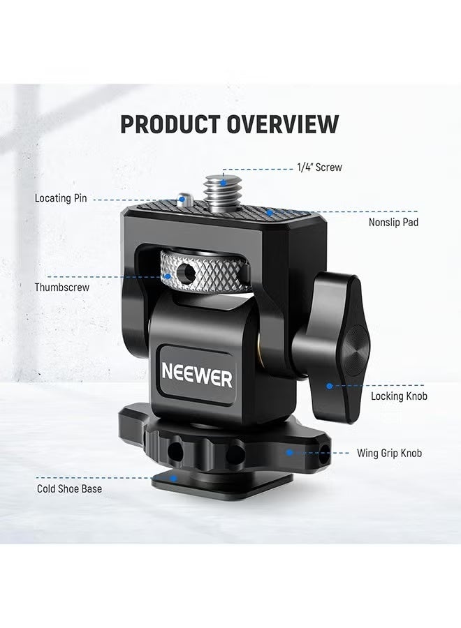 حامل شاشة كاميرا NEEWER MA006 - دوار 360 درجة، مانع للإمالة 180 درجة، برغي مانع للالتواء 1/4 بوصة وحذاء بارد، متوافق مع شاشات مقاس 5 بوصات و7 بوصات (Atomos Ninja V) SmallRig - Image 2